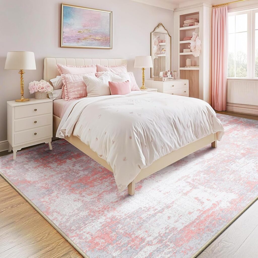 pink bedroom rug