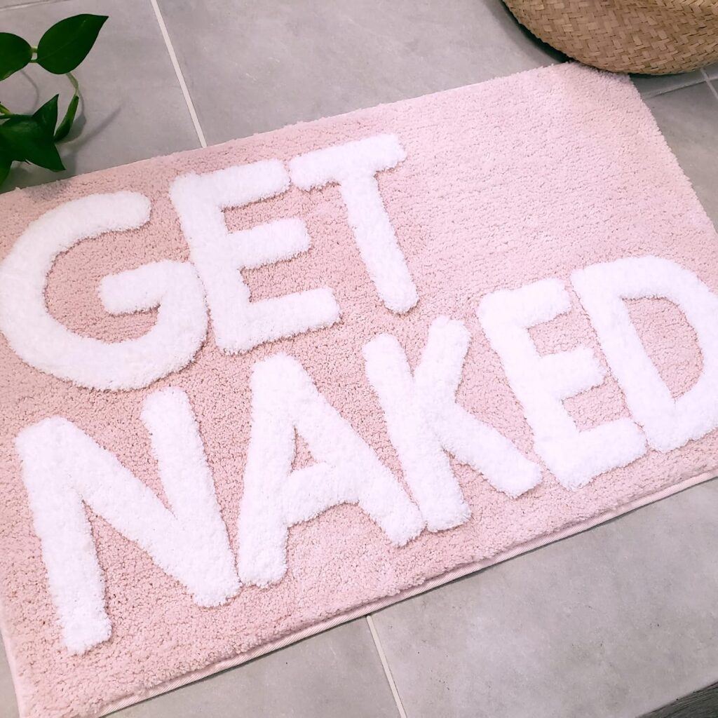 get naked bathroom rug