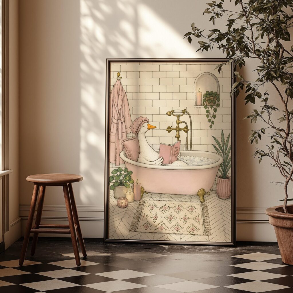 quirky bathroom wall art